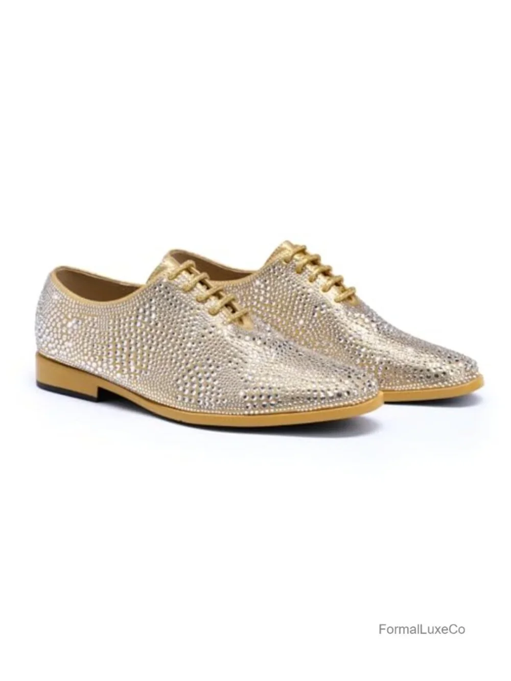Mens Rhinestone Oxford Non Slip Dress Shoes Wedding Prom Lace Up